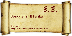 Bondár Bianka névjegykártya